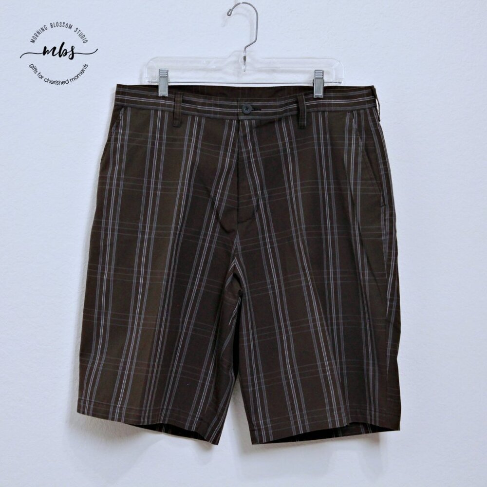 Bundle of 2 Burnside Men's Cotton‎ Blend Plaid Shorts